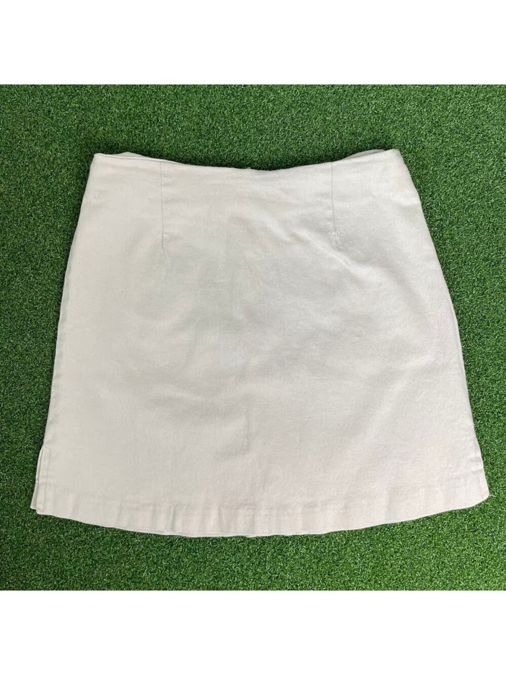 Vintage Y2K 2000s Clothes Circuit Beige Mini Skirt Sz XXS 23"